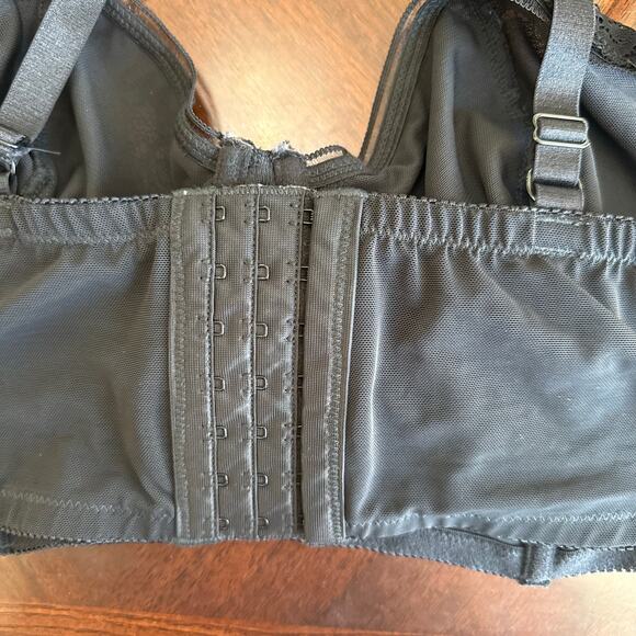 Torrid Black Demi Cup Black Lace Underlay Bra Lightly Lined Size 2 2X - Picture 2 of 5